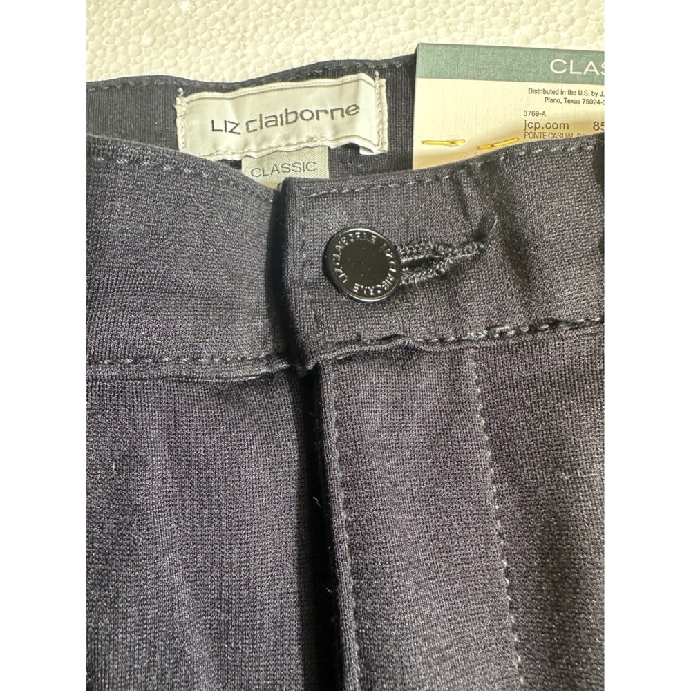 Liz Claiborne Classic‎ Skinny Ponte Casual Pants Black Size 6 New With Tags - Picture 4 of 8